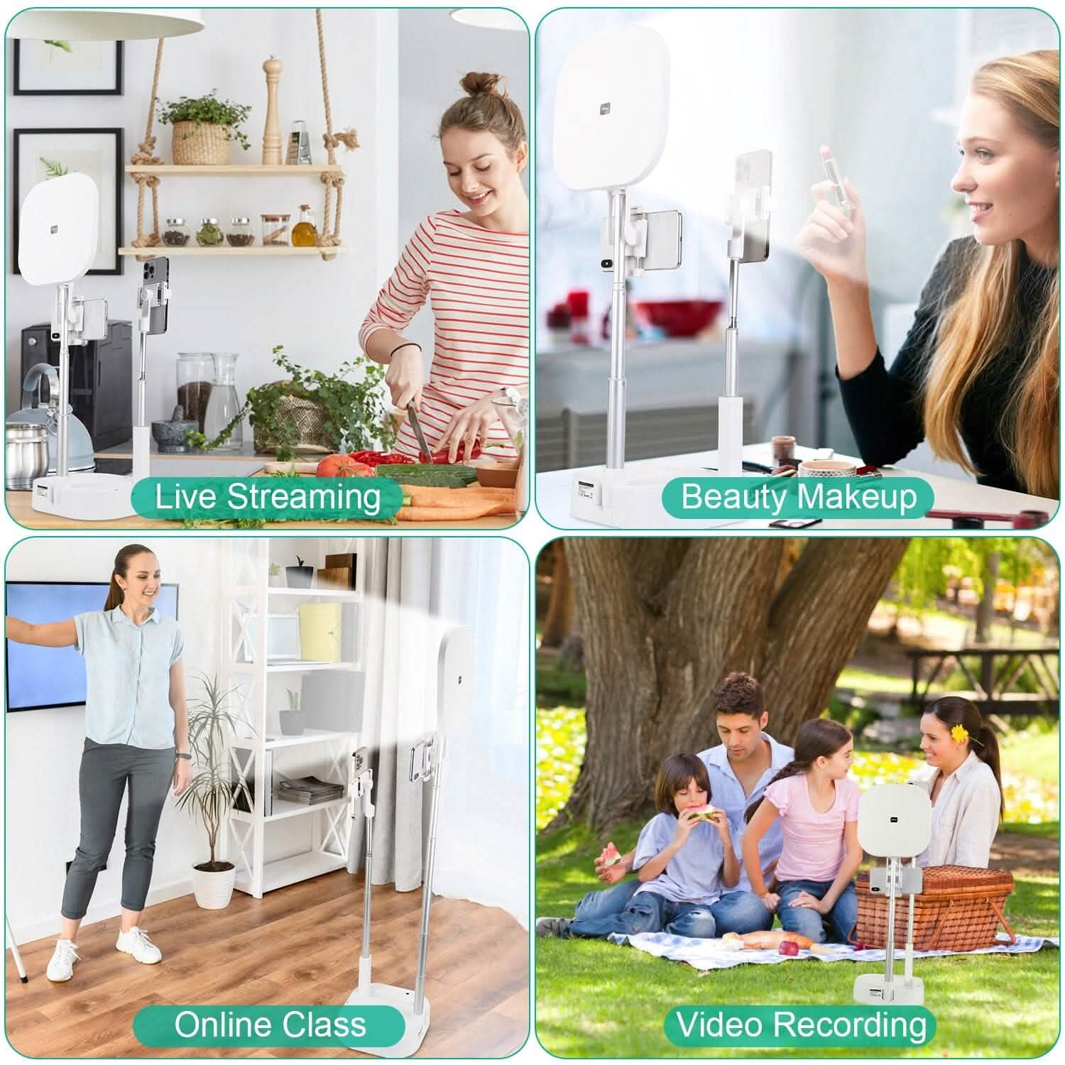 360° Rotatable Dual Phone Holder with Rechargeable Wireless Remote V8 Mobile Accessories - DailySale