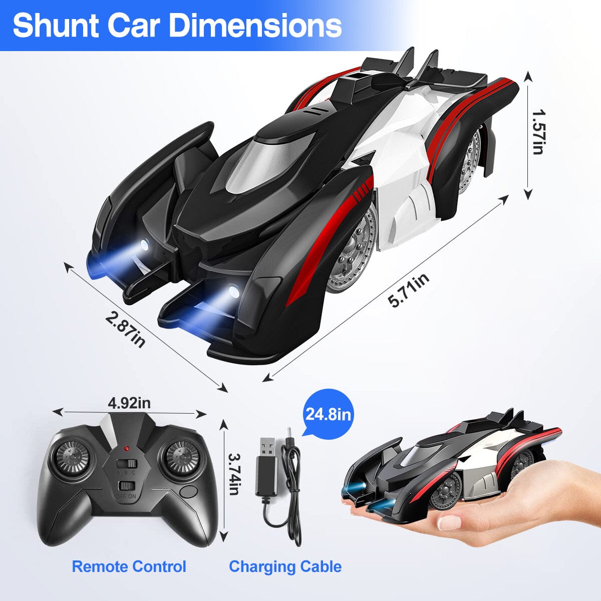 360° Rotating Electric Wall Climbing Remote Control Dual Mode Car Toys & Games - DailySale