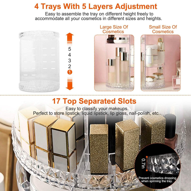 360° Rotating Make Up Organizer Beauty & Personal Care - DailySale