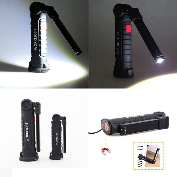 360° Rotation Inspection Lamp LED + COB Flexible Cordless Rechargeable Work Light Outdoor Lighting - DailySale