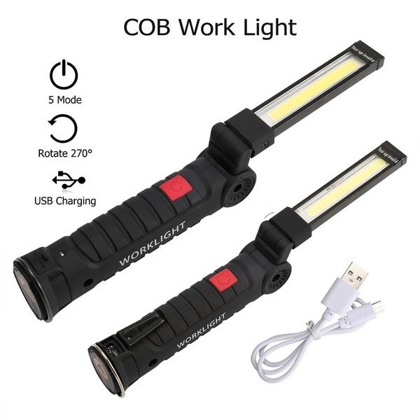 360° Rotation Inspection Lamp LED + COB Flexible Cordless Rechargeable Work Light Outdoor Lighting - DailySale