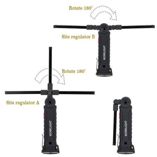 360° Rotation Inspection Lamp LED + COB Flexible Cordless Rechargeable Work Light Outdoor Lighting - DailySale