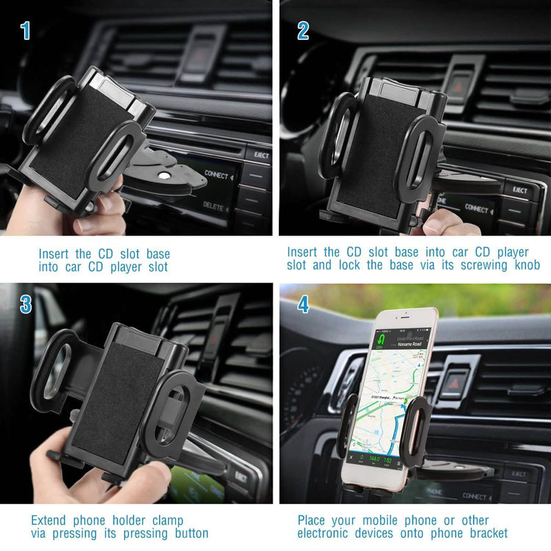 360° Universal CD Slot Car Phone Mount Automotive - DailySale