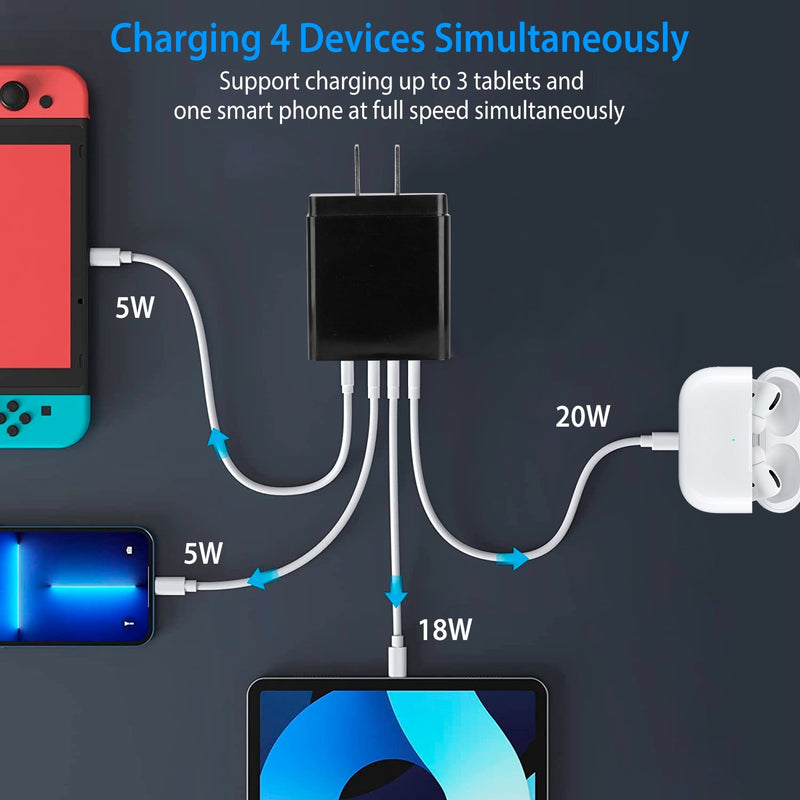 36W USB C 4-Port Fast Charger Mobile Accessories - DailySale