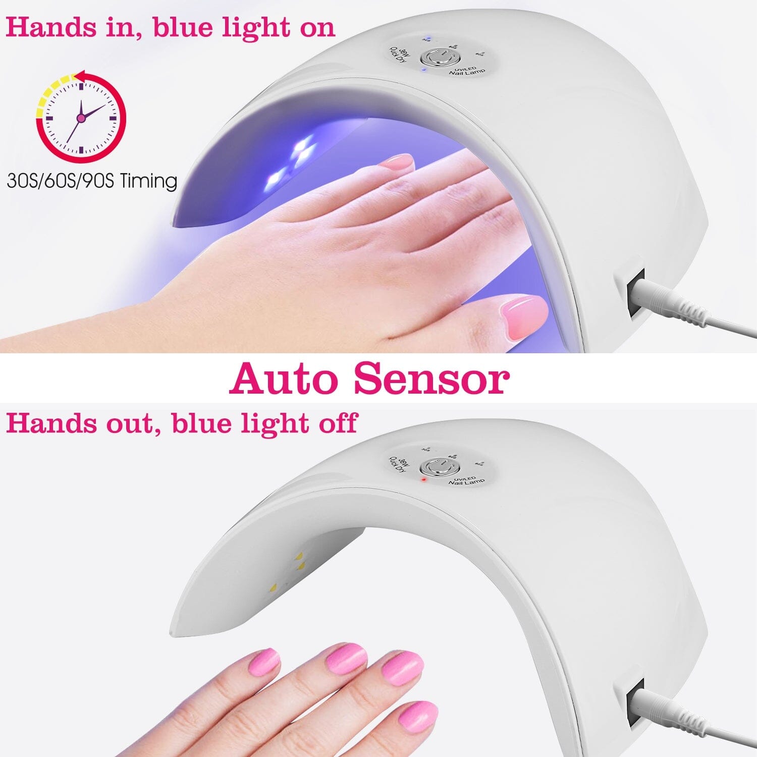 36W UV LED Lamp Nail Gel Dryer 12 LED Sensor Gel Curing Machine Beauty & Personal Care - DailySale