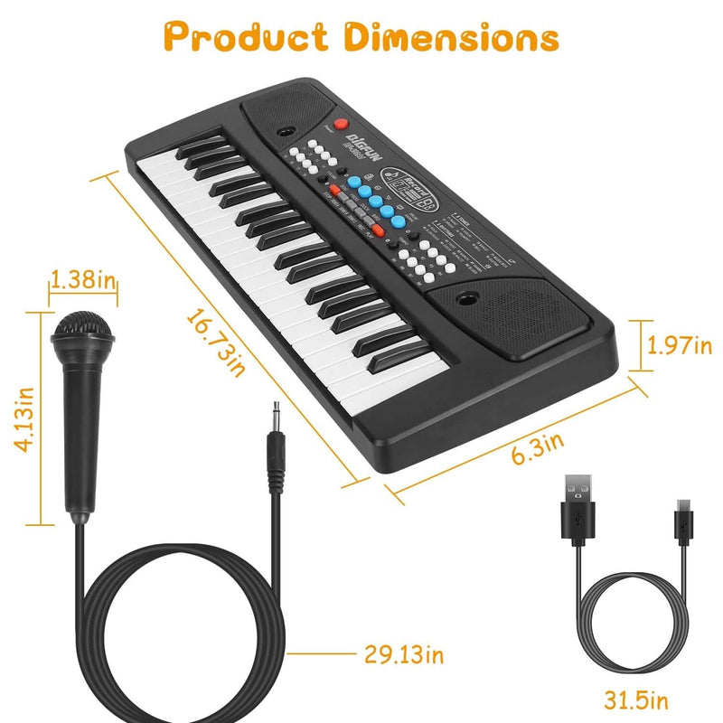 37 Keys Digital Music Electronic Keyboard Instrument with Microphone Toys & Games - DailySale