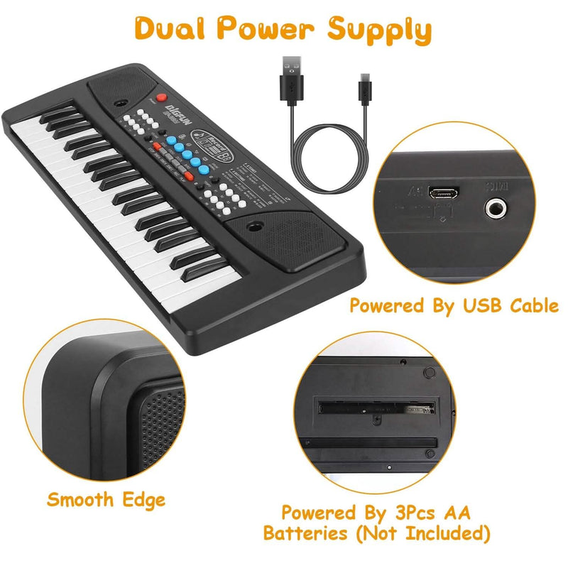 37 Keys Digital Music Electronic Keyboard Instrument with Microphone Toys & Games - DailySale