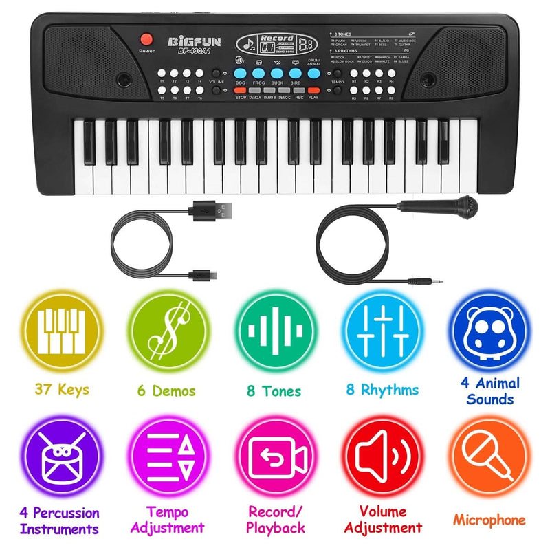 37 Keys Digital Music Electronic Keyboard Instrument with Microphone Toys & Games - DailySale