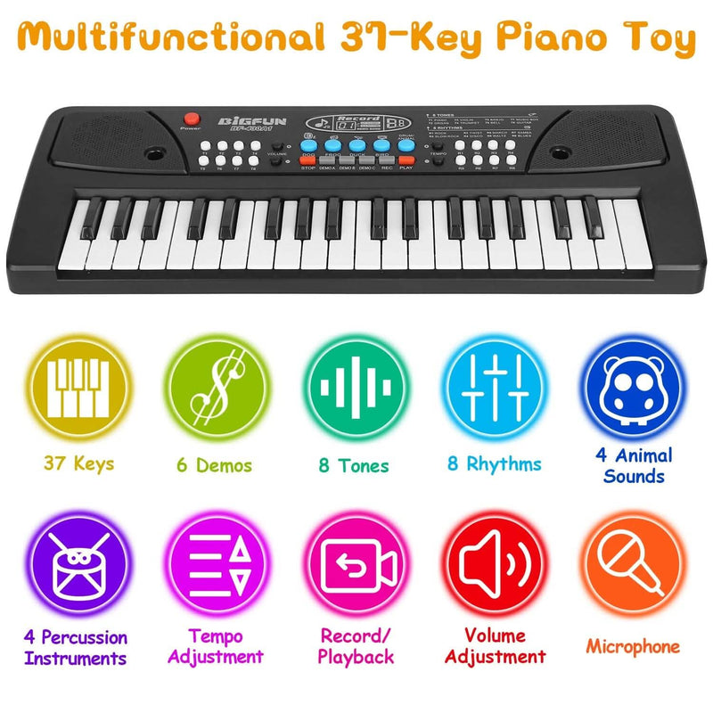 37 Keys Digital Music Electronic Keyboard Instrument with Microphone Toys & Games - DailySale