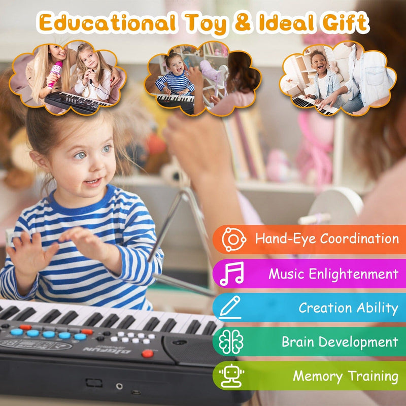 37 Keys Digital Music Electronic Keyboard Instrument with Microphone Toys & Games - DailySale