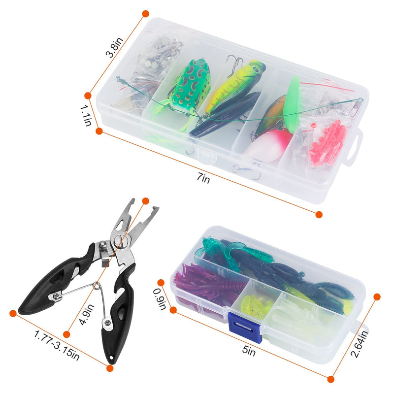 383-Piece: Fishing Lures Tackle Box Sports & Outdoors - DailySale