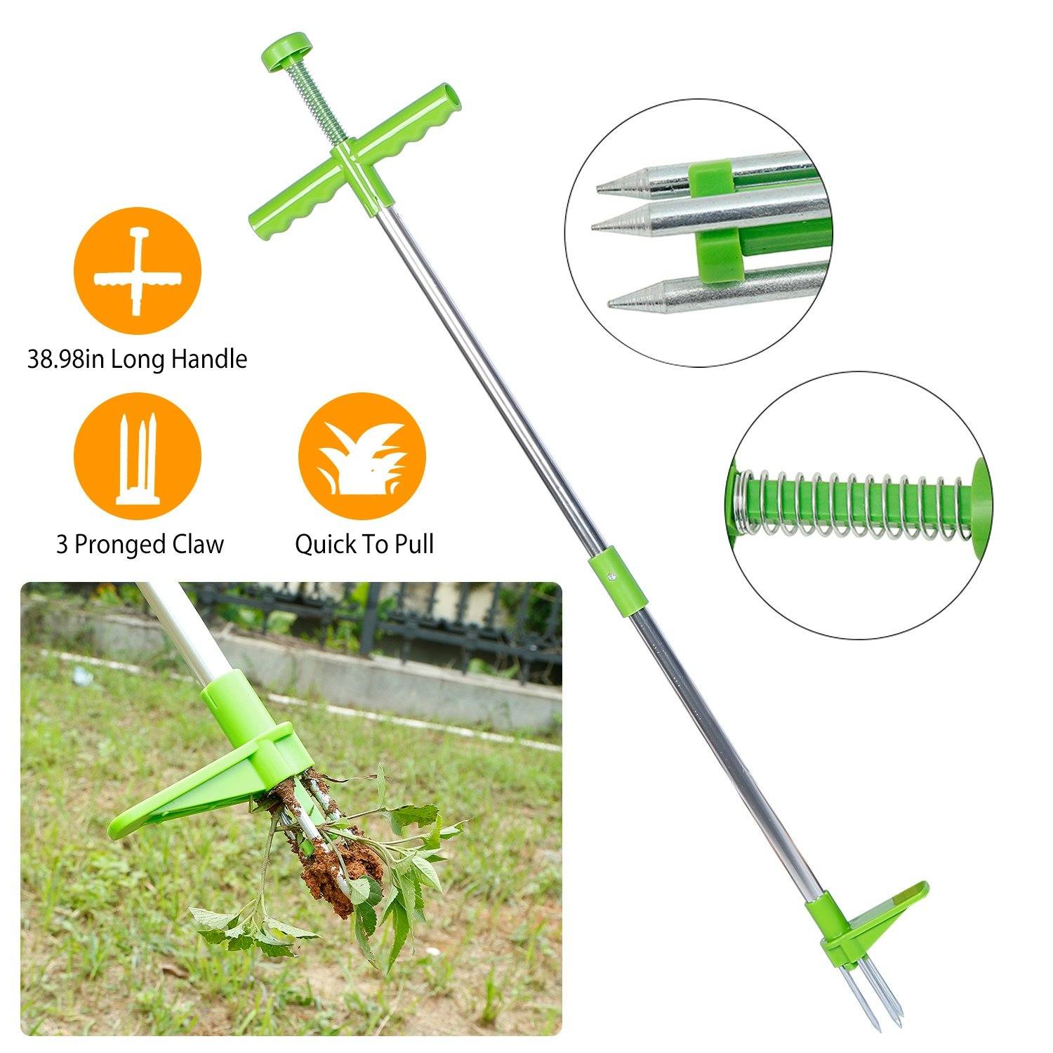 38.98" Weed Puller Twister Stand Up Root Removal Garden & Patio - DailySale