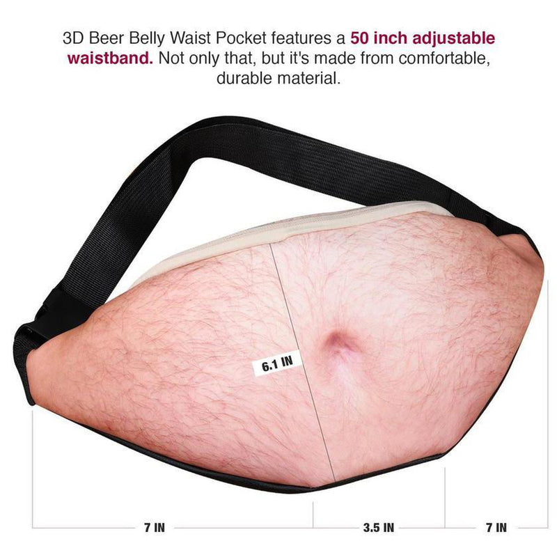 3D Beer Belly Waist Pocket Fanny Pack and Top Prank Gag Gift Travel Carry Pouch Everything Else - DailySale