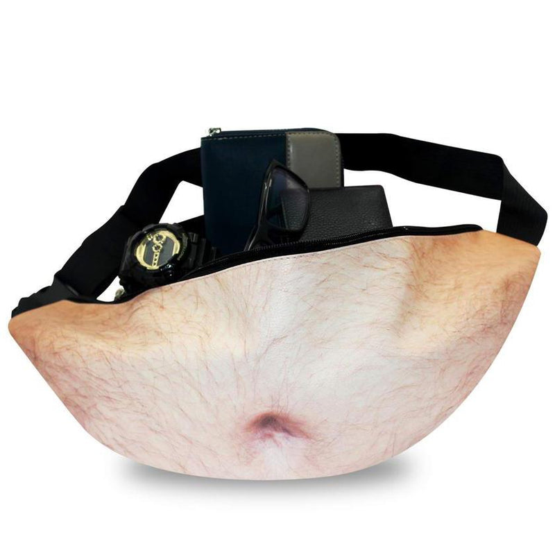 3D Beer Belly Waist Pocket Fanny Pack and Top Prank Gag Gift Travel Ca