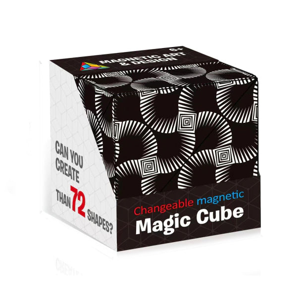 3D Changeable Magnetic Magic Puzzle Cube Toys & Games Black White Space - DailySale
