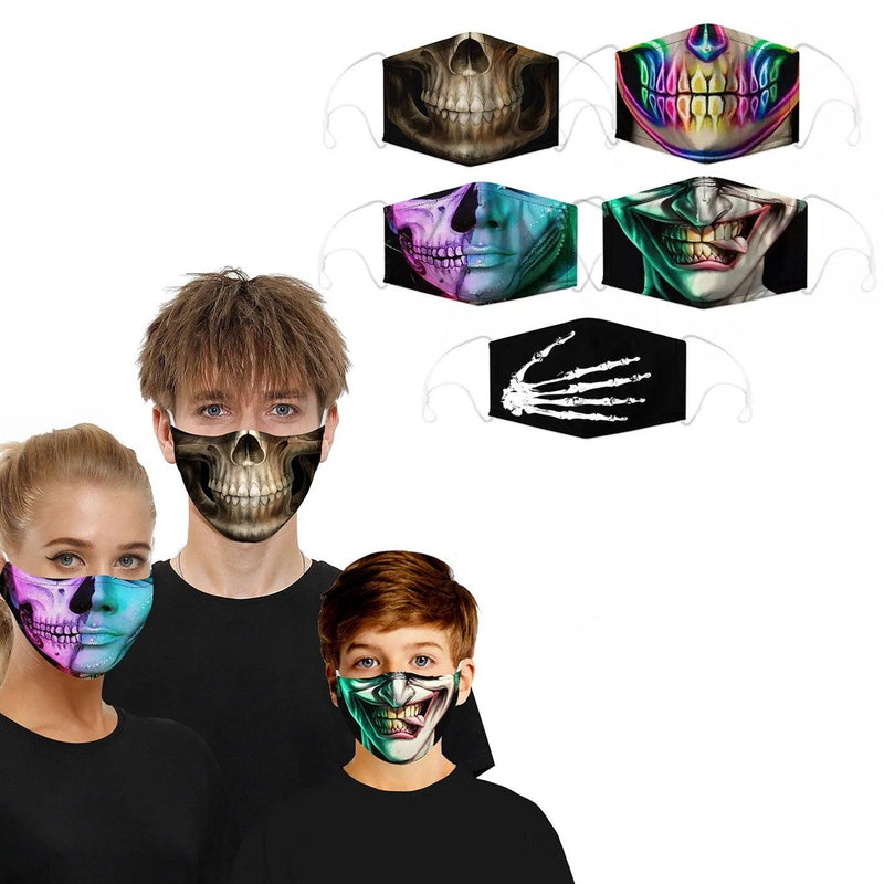 3D Halloween Special Scary Faces Reusable Face Masks Face Masks & PPE - DailySale