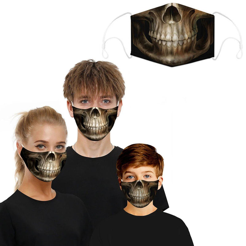 3D Halloween Special Scary Faces Reusable Face Masks Face Masks & PPE Ghost Rider - DailySale