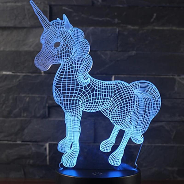 3D LED 7 Color Unicorn Table Lamp Indoor Lighting - DailySale