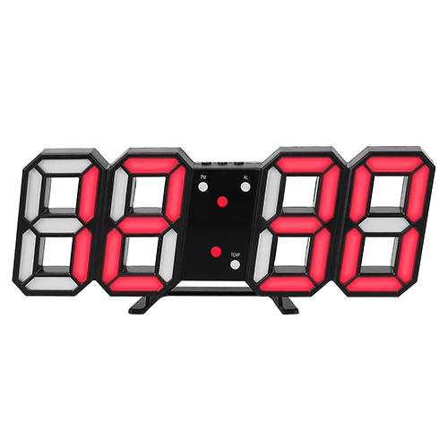 3D LED Digital Wall Clock Household Appliances Black Red - DailySale