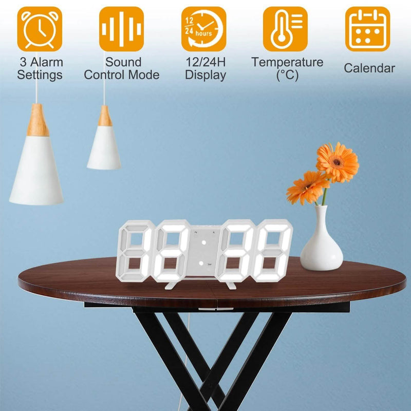 3D LED Digital Wall Clock Household Appliances - DailySale