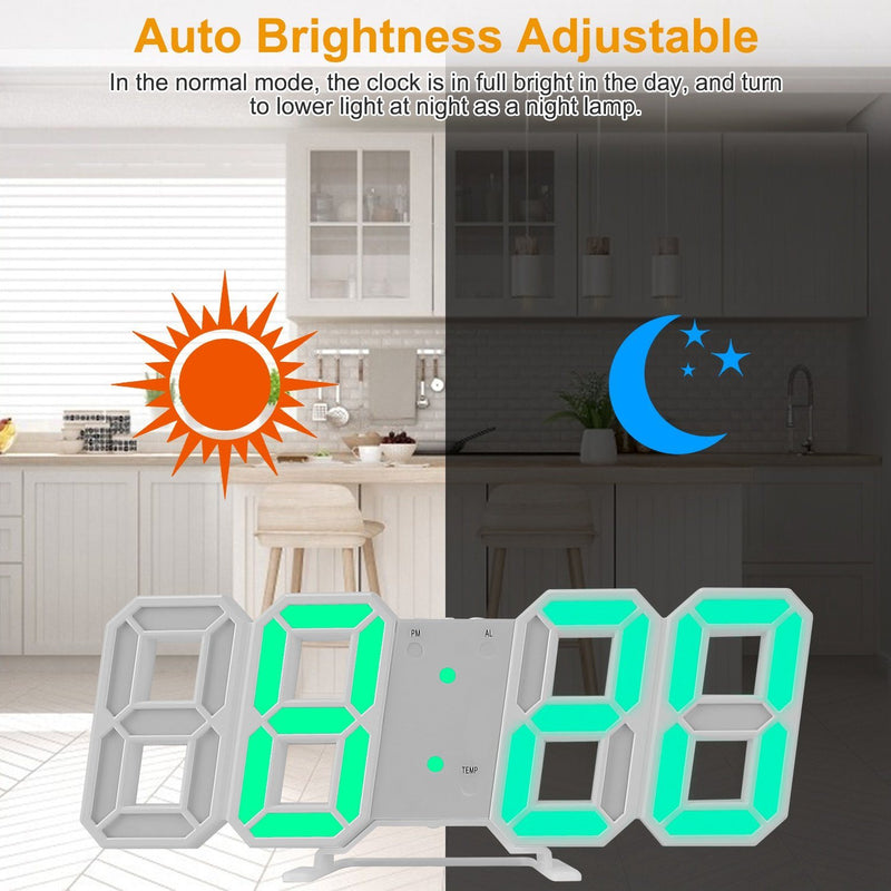 3D LED Digital Wall Clock Household Appliances - DailySale