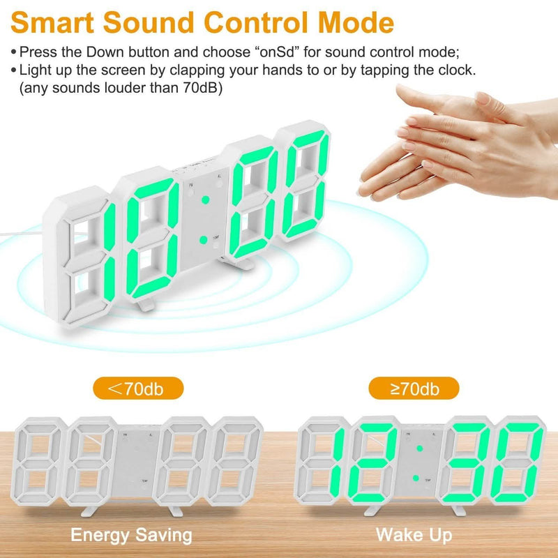 3D LED Digital Wall Clock Household Appliances - DailySale