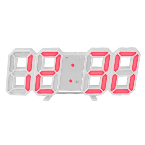 3D LED Digital Wall Clock Household Appliances White Red - DailySale