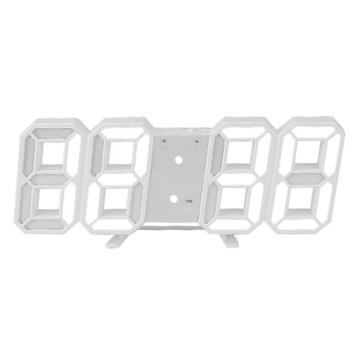 3D LED Digital Wall Clock Household Appliances White White - DailySale