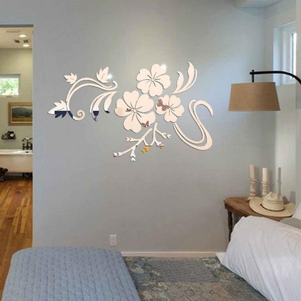 3D Mirror Flower Removable Wall Sticker Furniture & Decor - DailySale