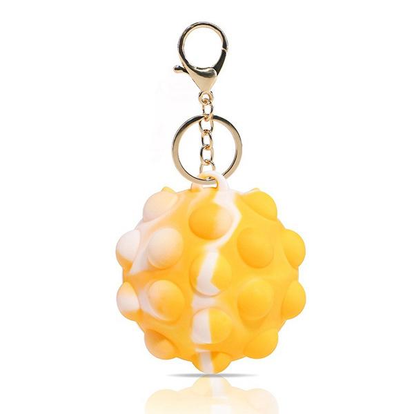 3D Pop Ball Fidget Toy Keychain Stress Reliever For Children and Adults Toys & Games Yellow - DailySale