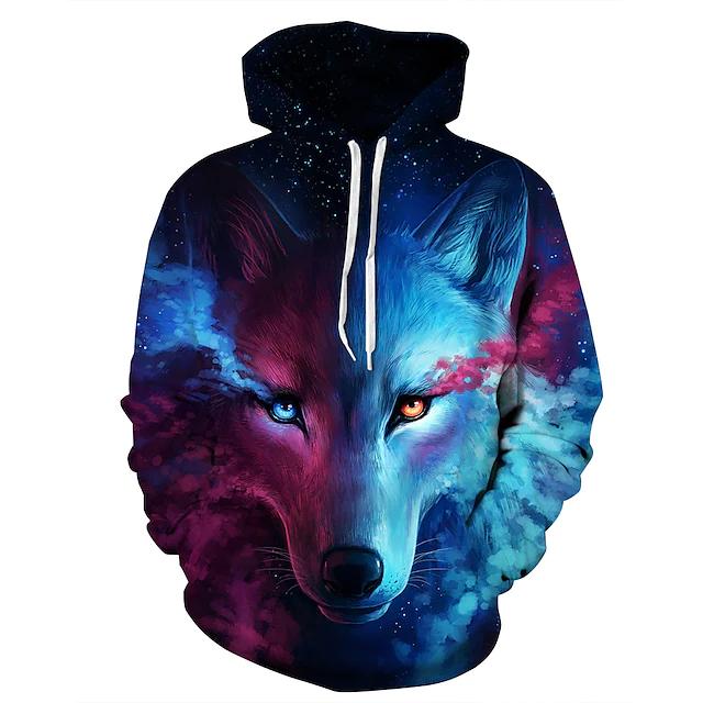 3D Printed Hoodies Sweatshirts Unisex Pullover Men's Outerwear Blue S - DailySale