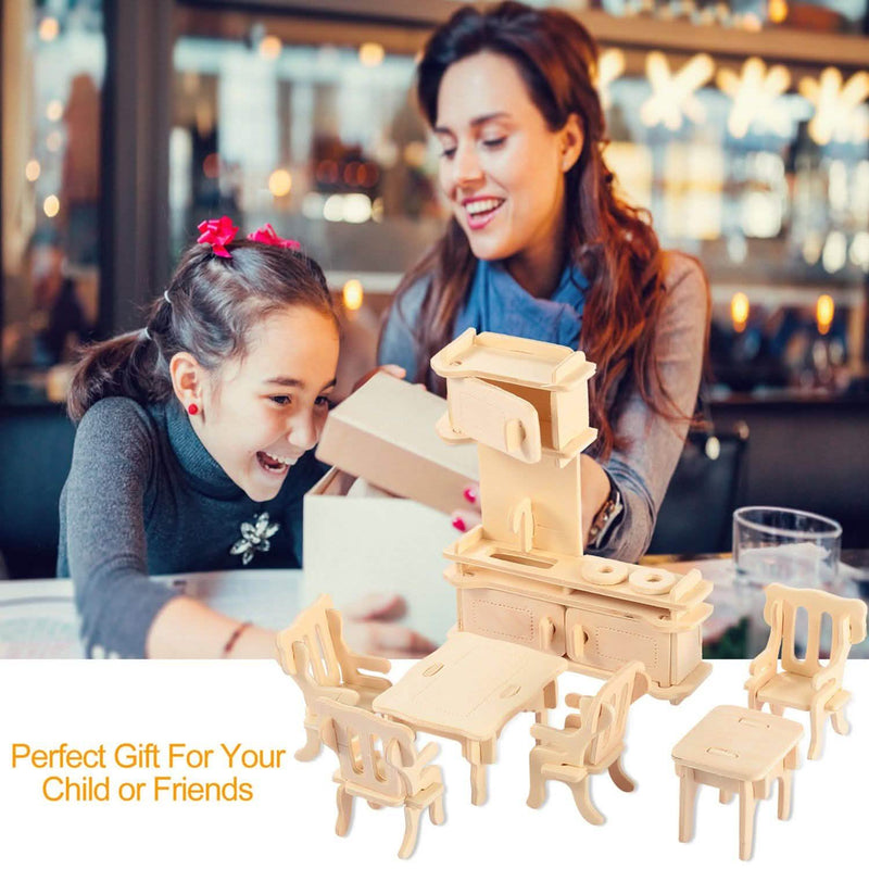 3d Wooden Dollhouse Furniture Puzzles Toys & Games - DailySale