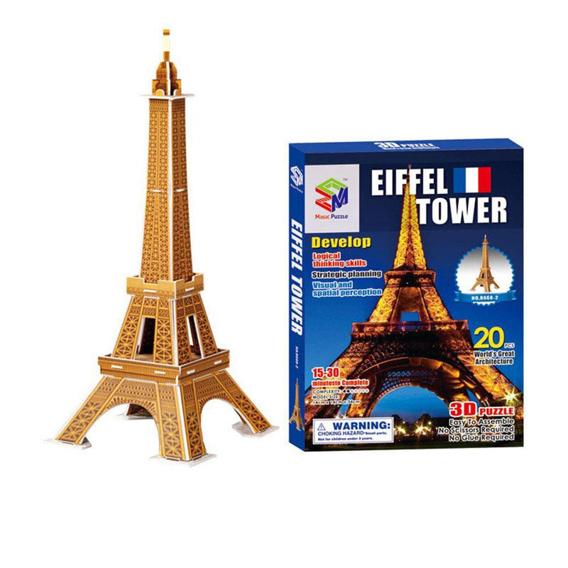 3D World Architecture Puzzles Toys & Games Eiffel Tower - DailySale