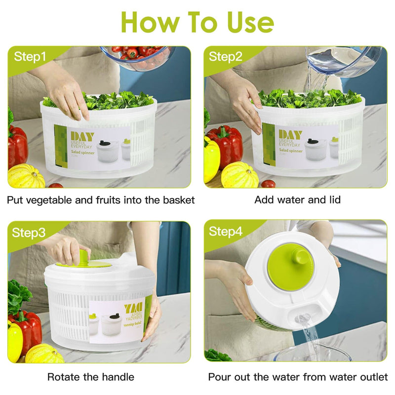 3L/0.8Gal Salad Spinner Washer with Lid Kitchen Tools & Gadgets - DailySale