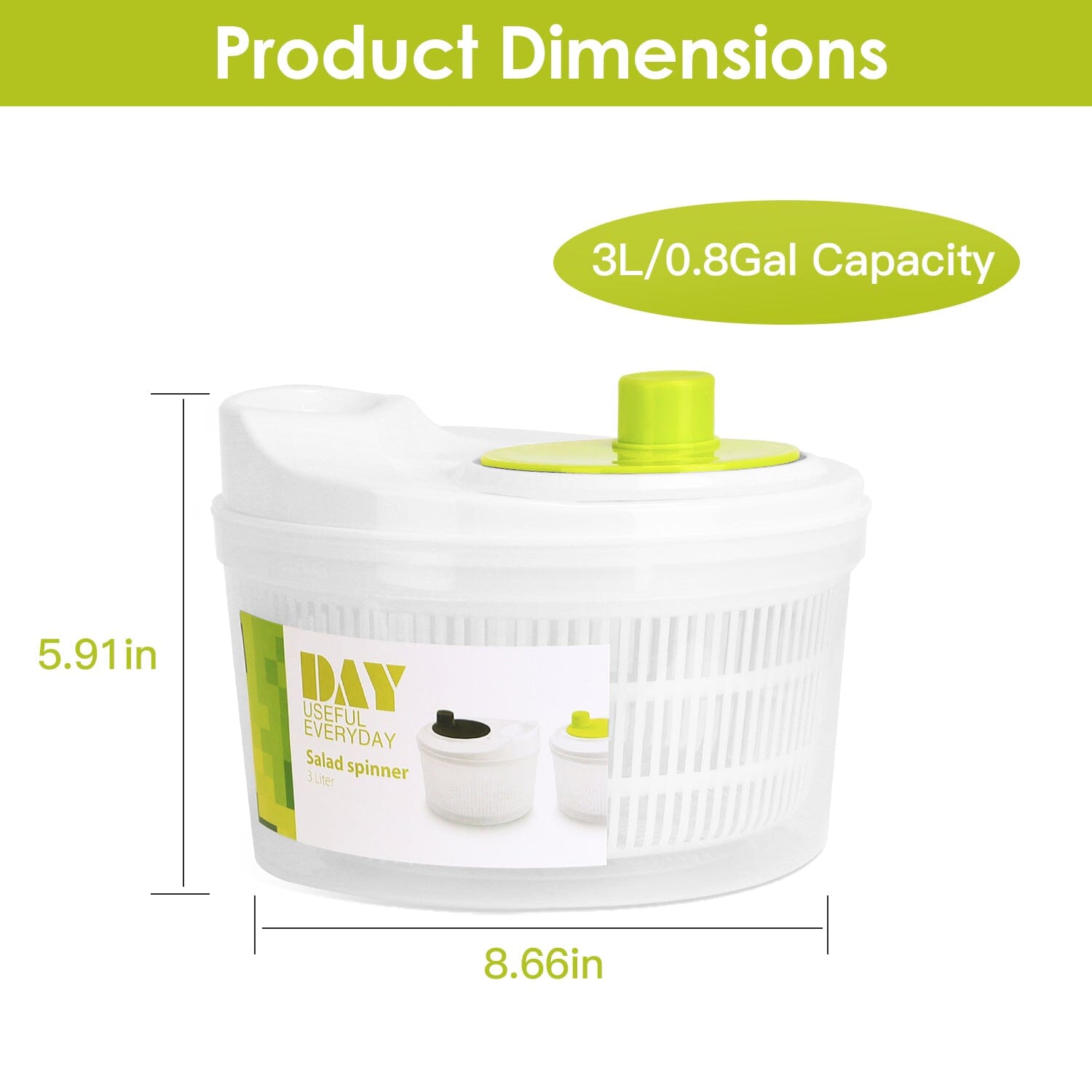 3L/0.8Gal Salad Spinner Washer with Lid Kitchen Tools & Gadgets - DailySale