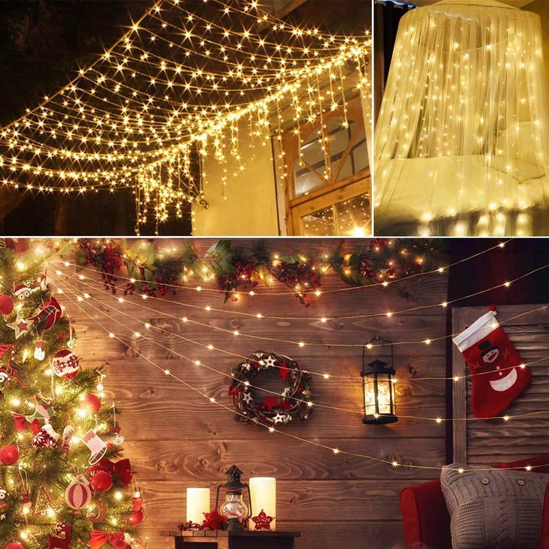 3M 300 LEDs String Curtain Light with Remote Outdoor Lighting - DailySale