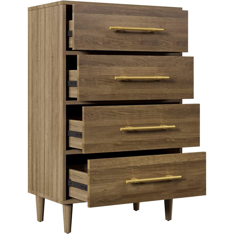 4 Drawer Cabinet Dresser Closet Wooden Dresser Closet & Storage - DailySale