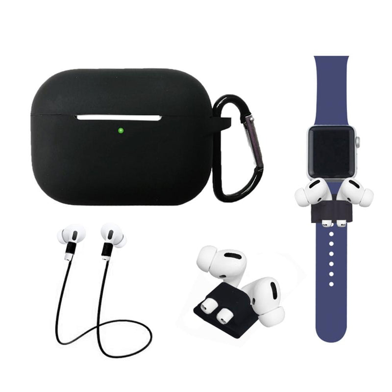 4-In-1 Airpods Pro3 Case Carabiner Sleeve Anti-lost Rope Set Gadgets & Accessories Black - DailySale