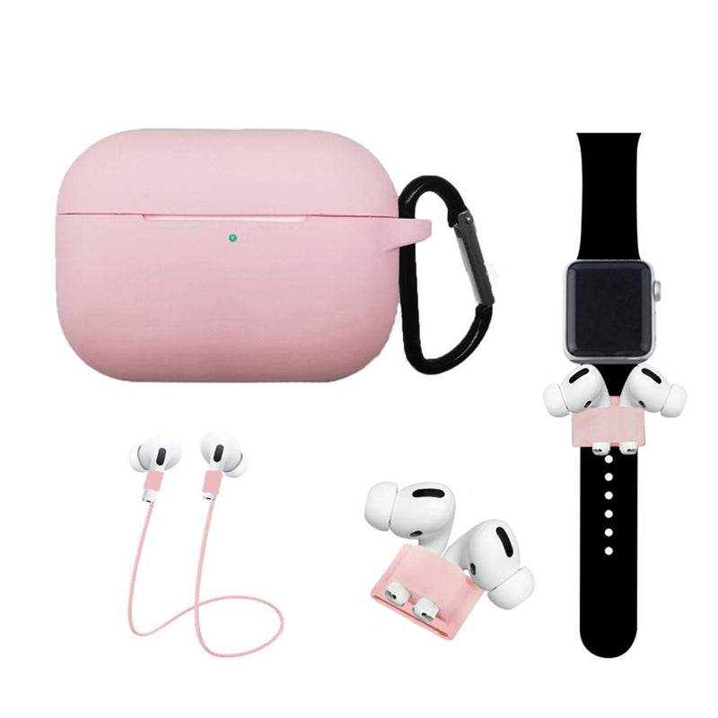 4-In-1 Airpods Pro3 Case Carabiner Sleeve Anti-lost Rope Set Gadgets & Accessories Pink - DailySale