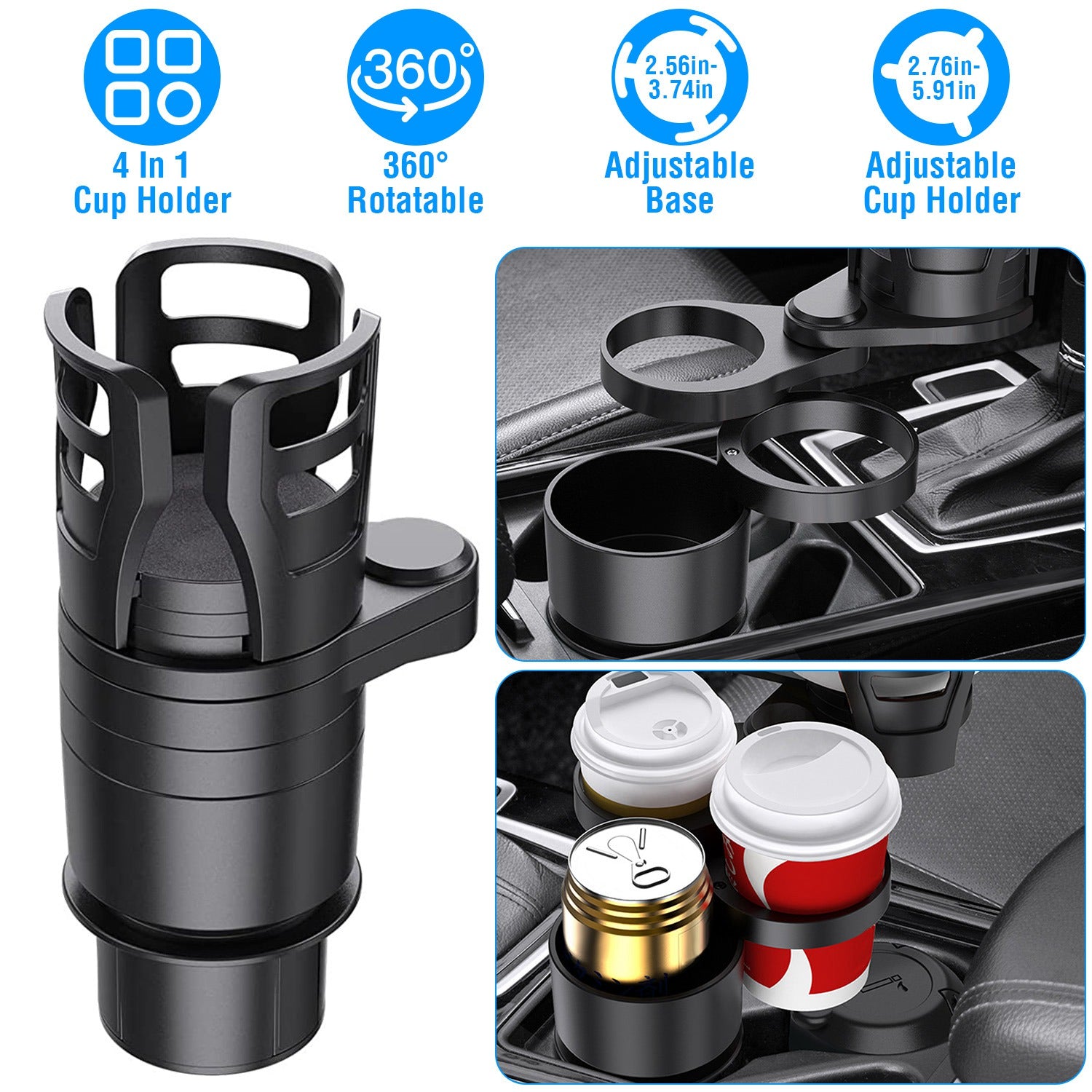 4-in-1 Car Cup Holder Automotive - DailySale