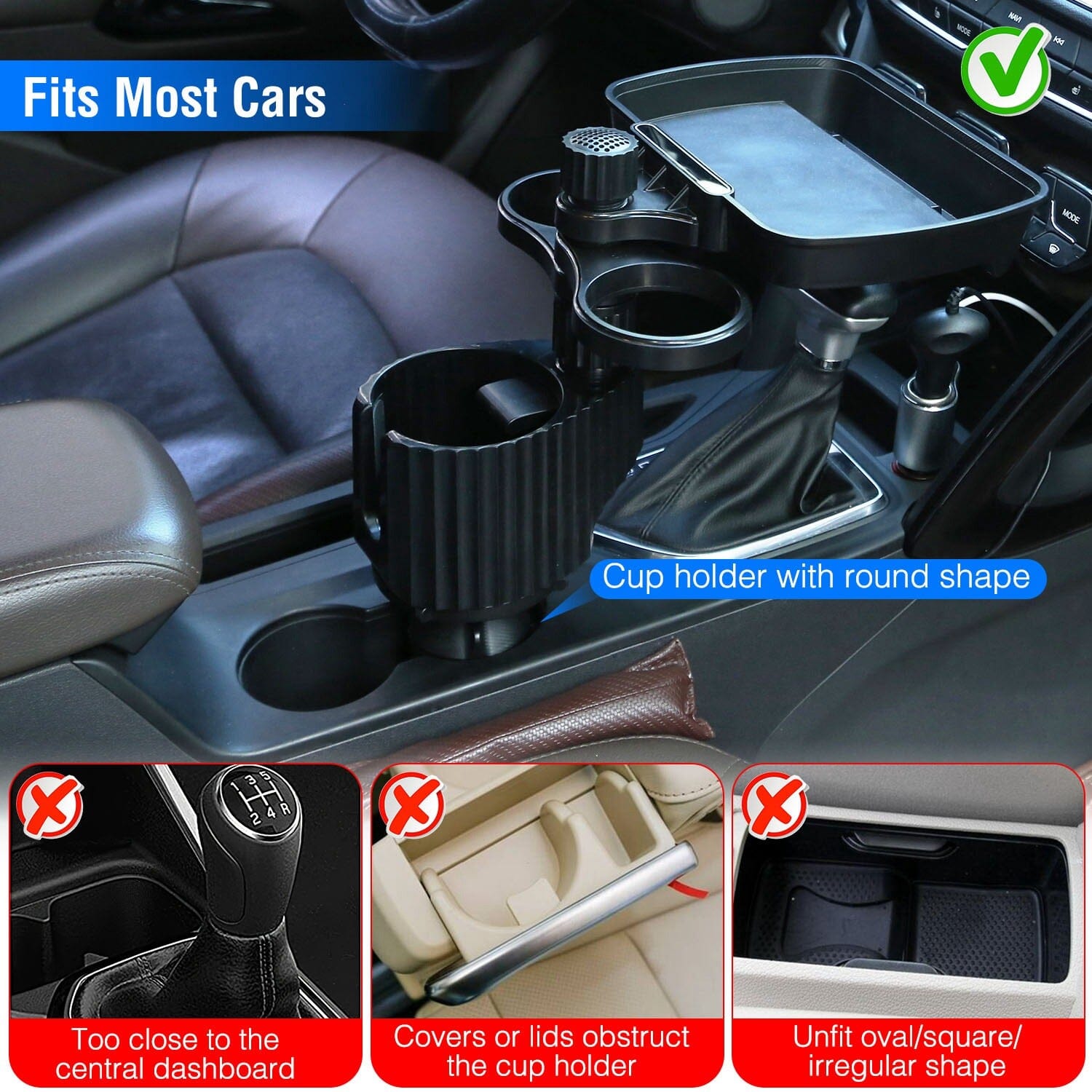 4-in-1 Car Cup Holder Tray Food Table Automotive - DailySale