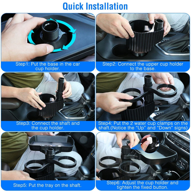 4-in-1 Car Cup Holder Tray Food Table Automotive - DailySale