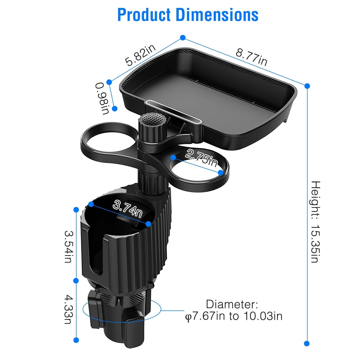 4-in-1 Car Cup Holder Tray Food Table Automotive - DailySale