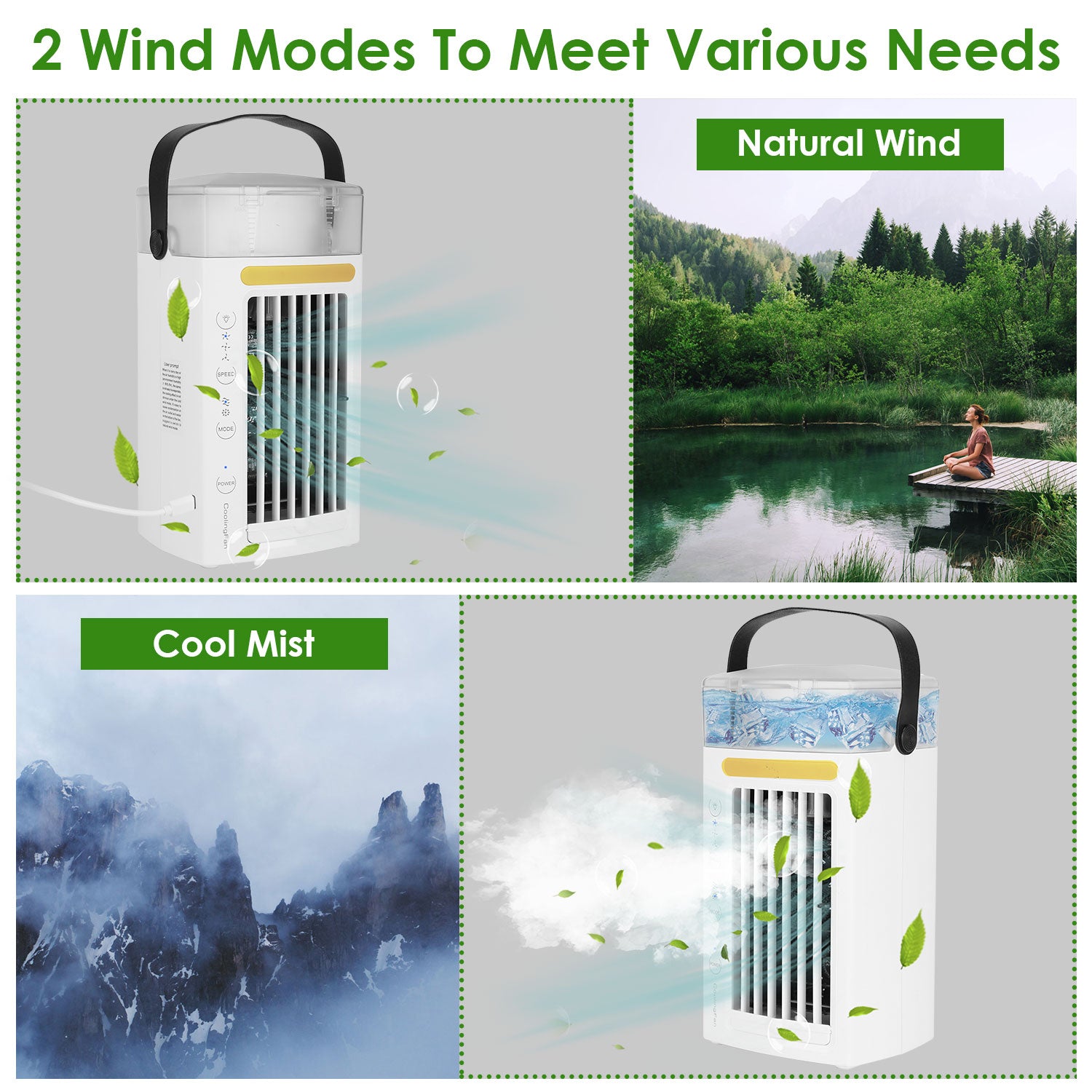 4-in-1 Evaporative Air Cooler Water Mist Cooling Fan Household Appliances - DailySale