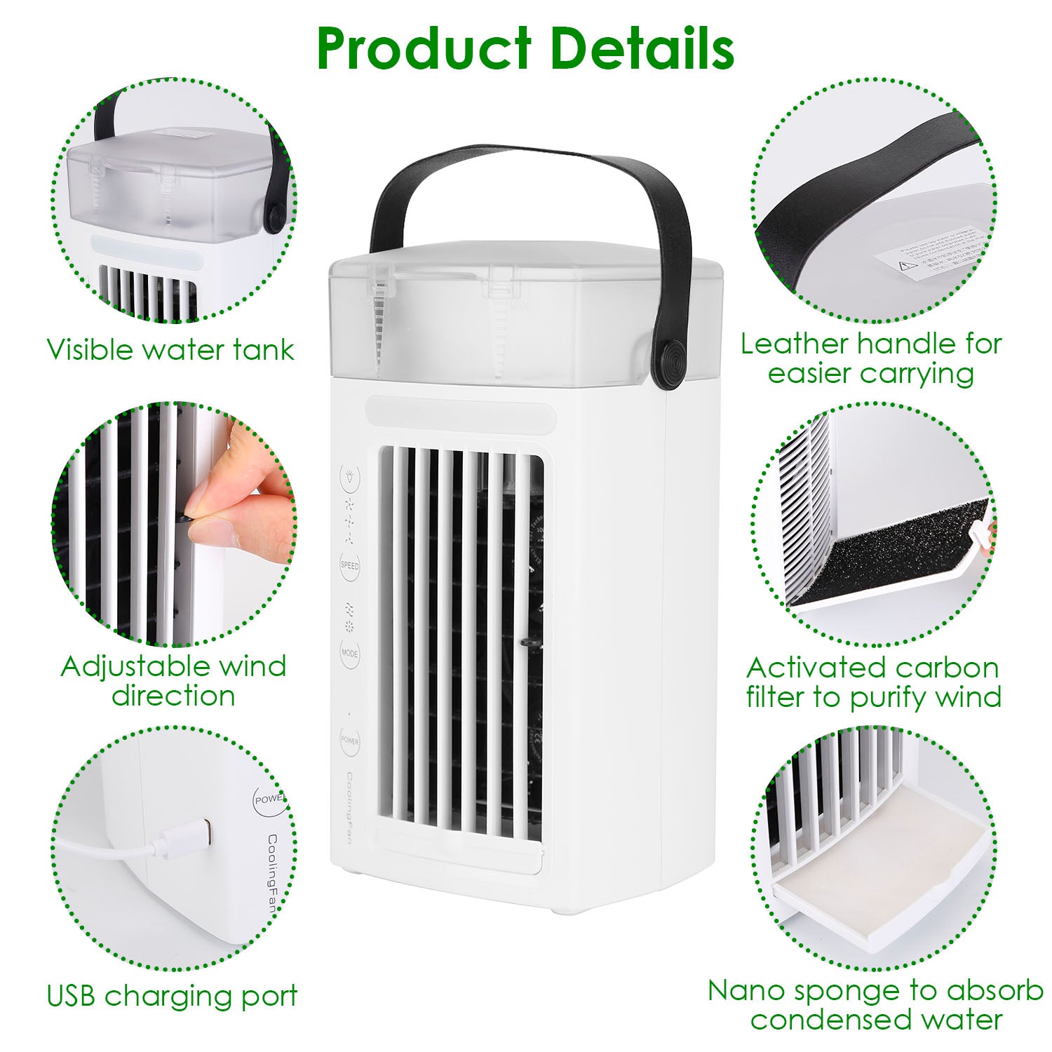 4-in-1 Evaporative Air Cooler Water Mist Cooling Fan Household Appliances - DailySale