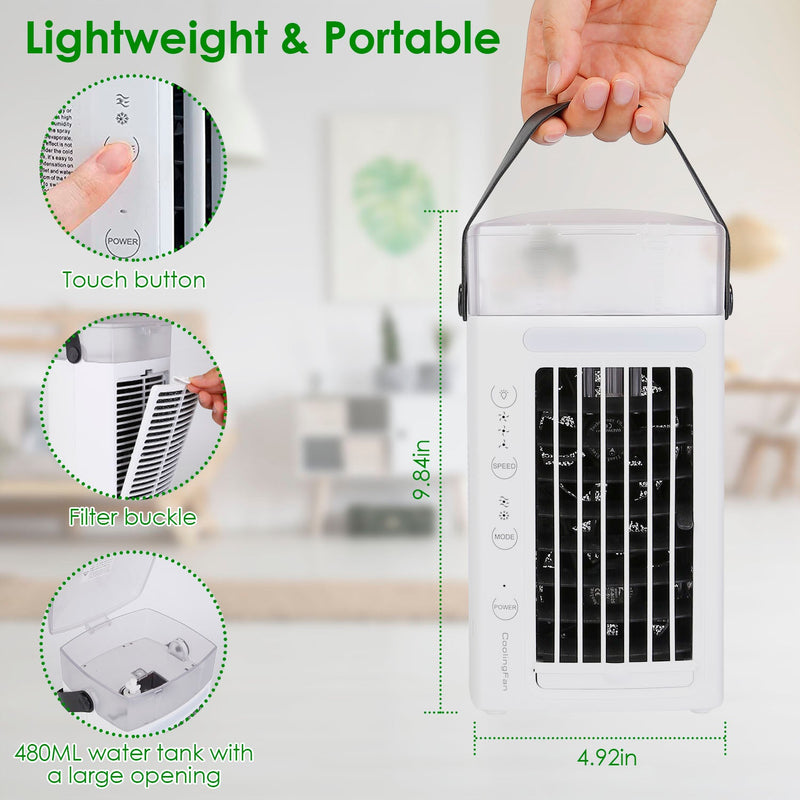 4-in-1 Evaporative Air Cooler Water Mist Cooling Fan Household Appliances - DailySale