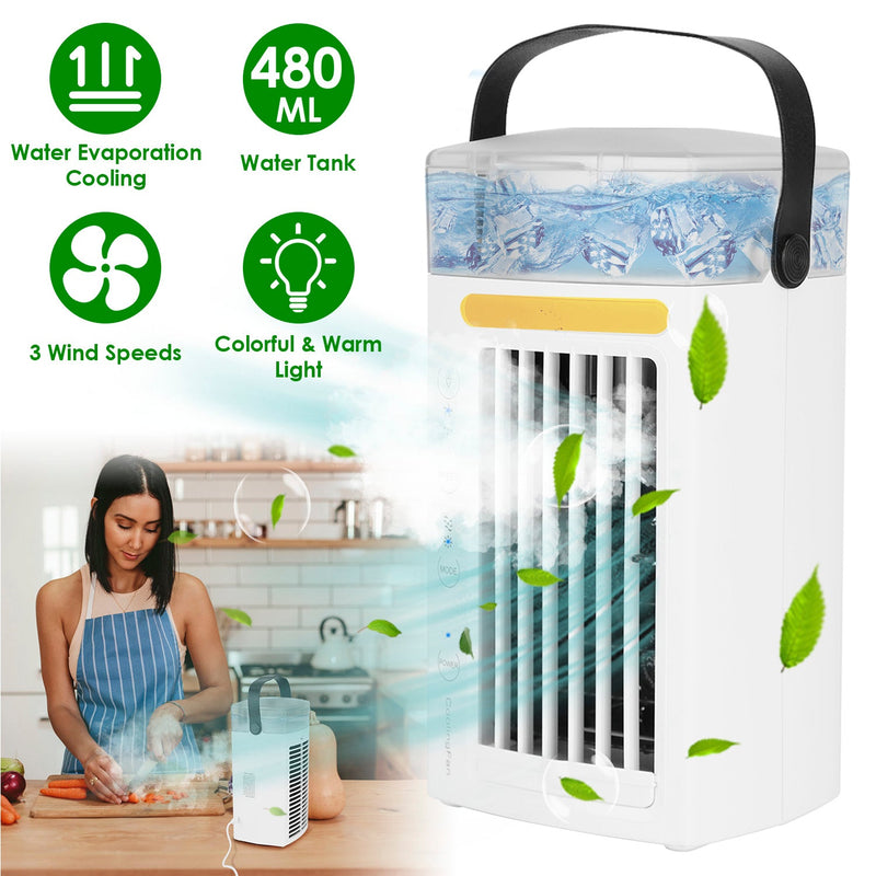 4-in-1 Evaporative Air Cooler Water Mist Cooling Fan Household Appliances - DailySale