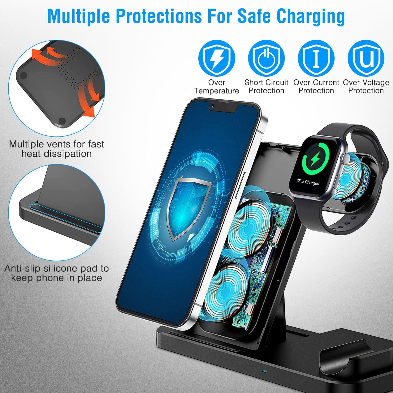 4-in-1 Foldable Wireless Charger Mobile Accessories - DailySale