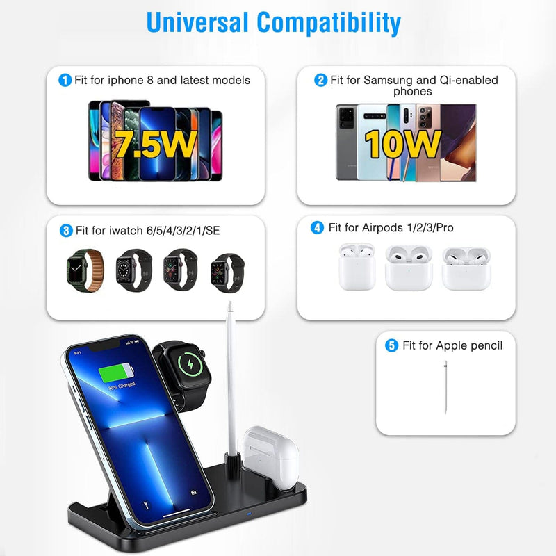 4-in-1 Foldable Wireless Charger Mobile Accessories - DailySale