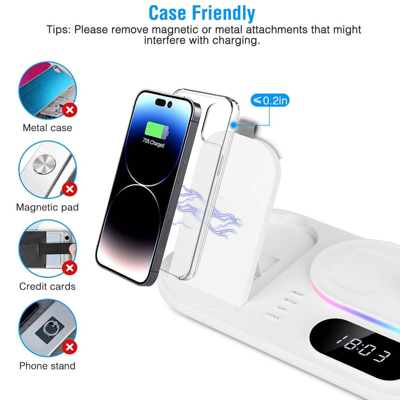 4-in-1 Foldable Wireless Charging Station Stand Dock Mobile Accessories - DailySale